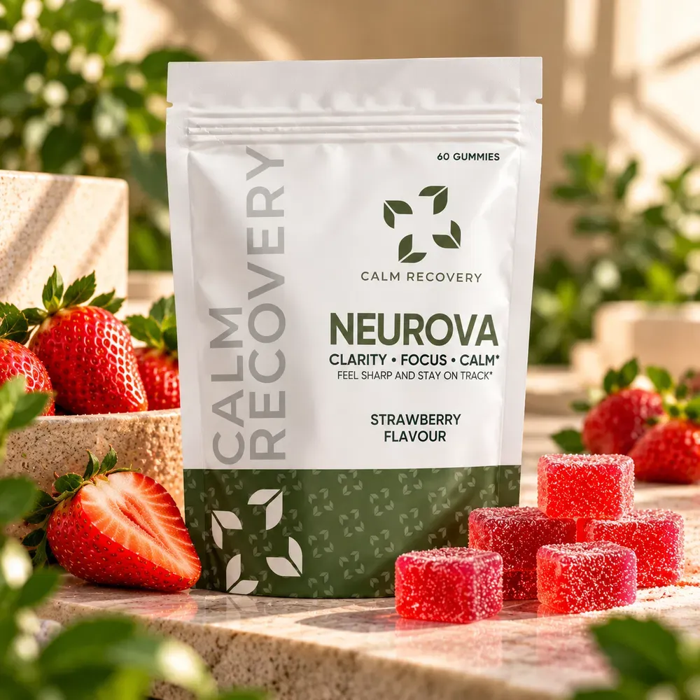 NEUROVA Daily Gummies with strawberries